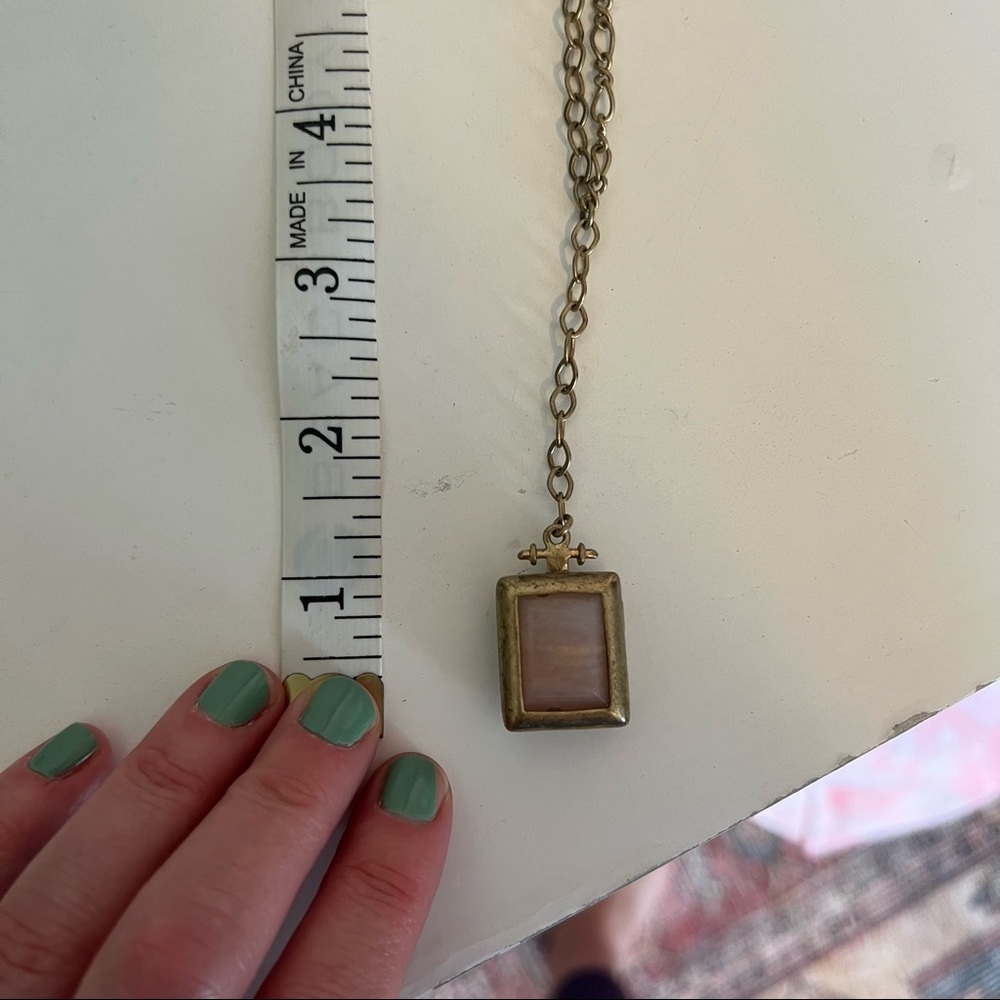 J Crew 💅 unique Brass Locket Long Necklace ✨ - Picture 5 of 7
